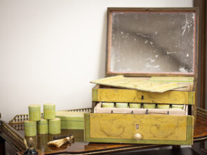 Spa Sewing Work Box in a decorative setting