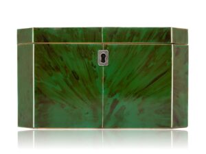 Front of the Green Tortoiseshell Tea Caddy
