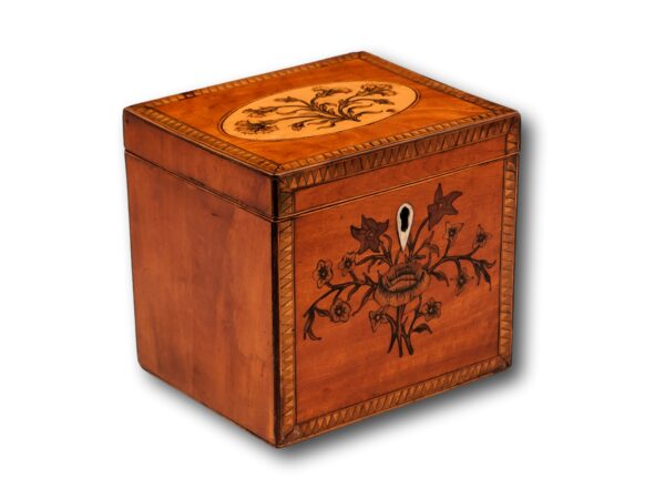 Side of the Satinwood Tea Caddy