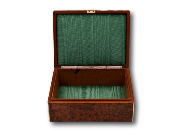 View of the box open showing the green silk water paper