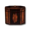 Front profile of the Georgian Harewood Tea Caddy