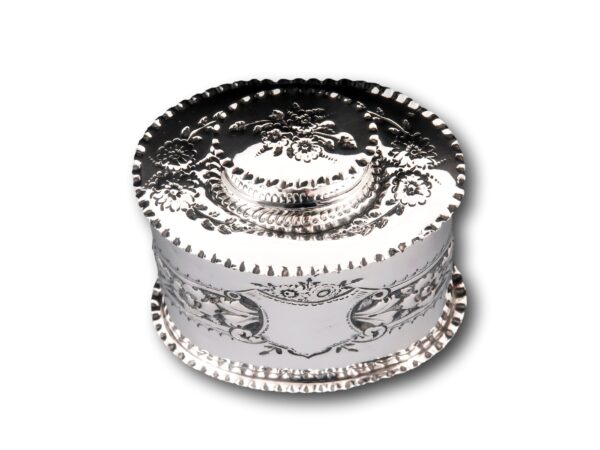 Lid of the Sterling Silver Tea Caddy