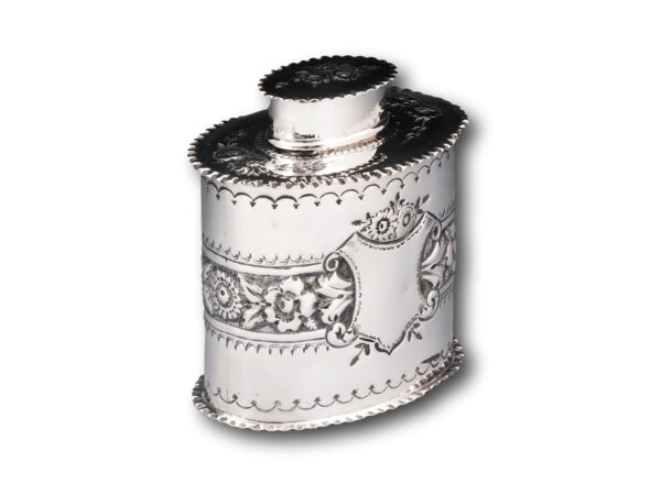 Side of the Sterling Silver Tea Caddy