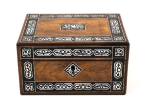 Rosewood and mother of pearl jewellery box main image