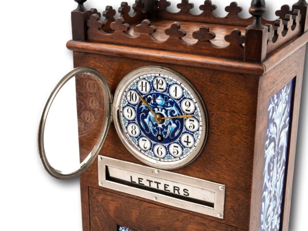 Close up of the clock with the glass door open