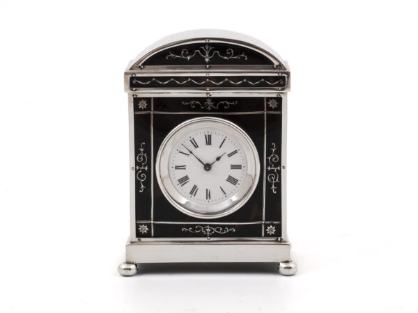 William Comyns Silver Clock front view