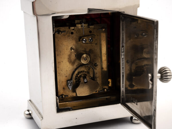 William Comyns Silver Clock mechanism close up