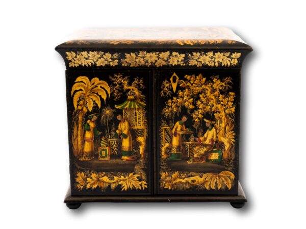 Front of the Japanned Chinoiserie Sewing Cabinet