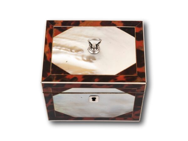 Top of the Red Tortoiseshell Tea Caddy