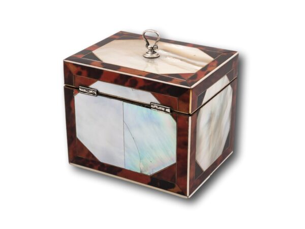 Rear overview of the Red Tortoiseshell Tea Caddy