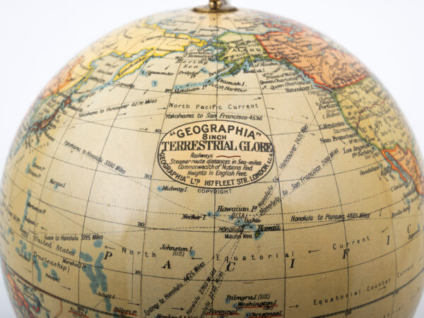 Geographia 8 inch Globe label