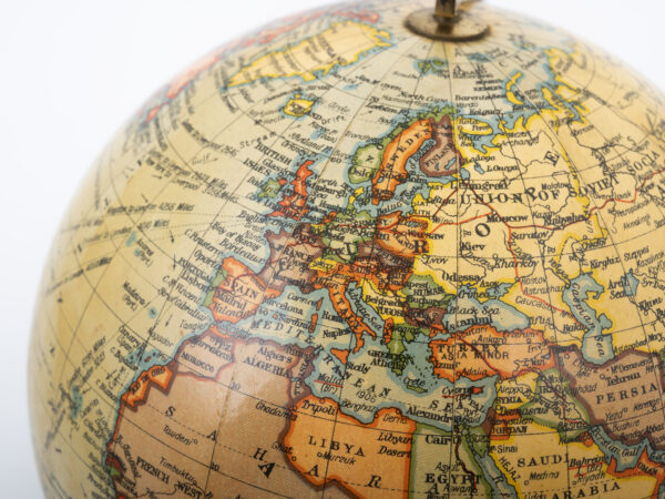 Geographia 8 inch Globe close up europe