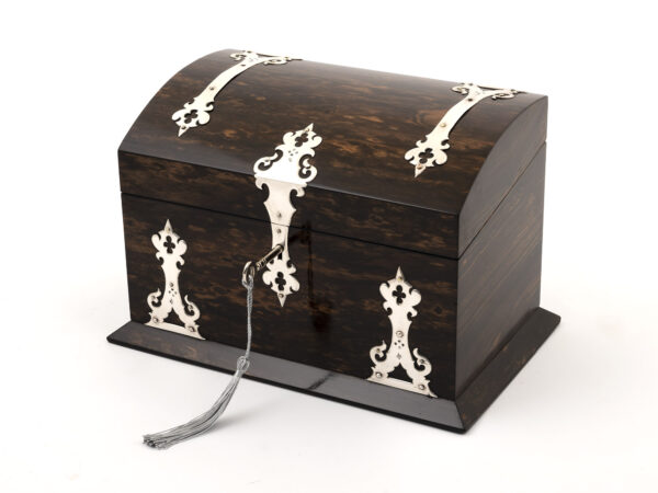 coromandel silver stationery box with key