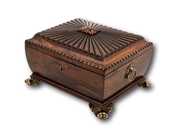 Front overview of the Georgian Rosewood Jewellery Box