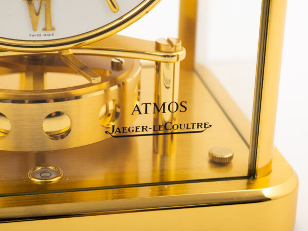 Jaeger-LeCoultre Atmos Clock logo close up
