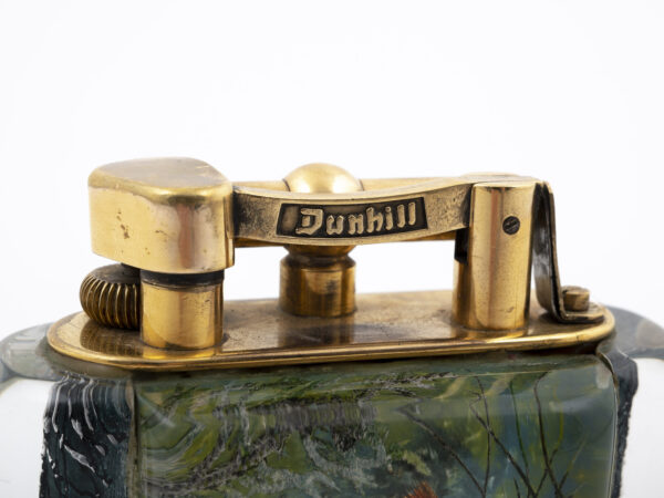Alfred Dunhill Aquarium Lighter arm logo close up