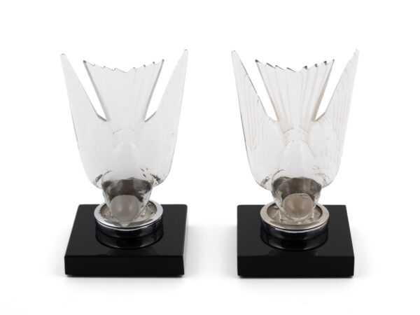 Rene Lalique Swallow car mascots front view