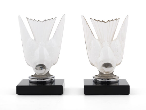 Rene Lalique Swallow car mascots eye level