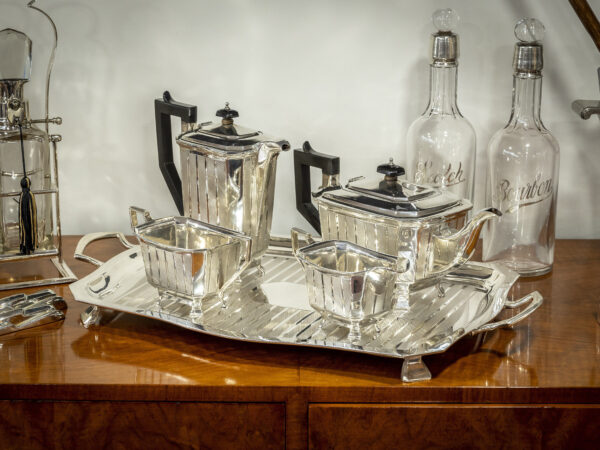 Sterling Silver Tea Set on display