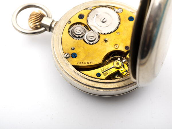 Antique Cased Pocket Watch mechanism close up