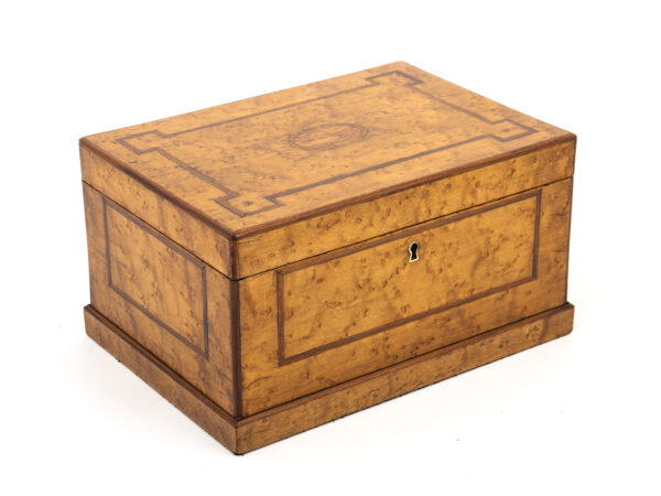 Antique jewellery box front angle