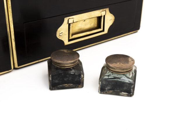 Coromandel writing box ink wells