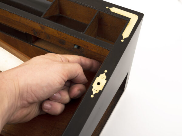 Coromandel writing box how to release hidden document tray