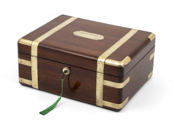 Mahogany Jewellery Box with tasselled key