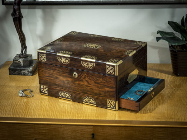 antique jewelry box on display
