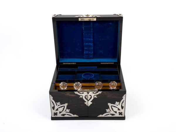 coromandel jewellery box with nickel mounts
