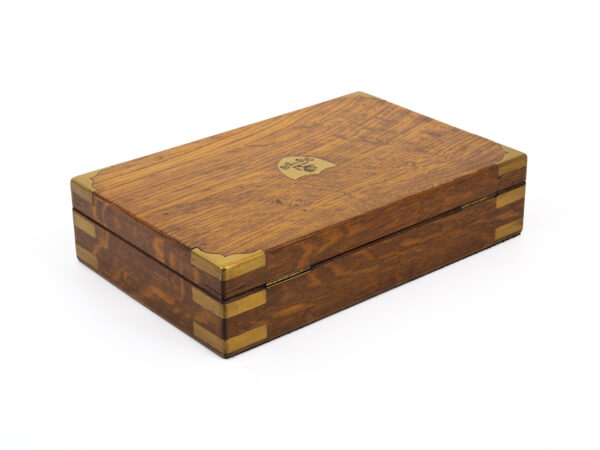 Large Oak Jewellery Box rear angle