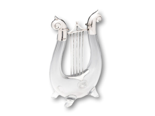 Overview of the Novelty Silver Mounted Lyre Decanter