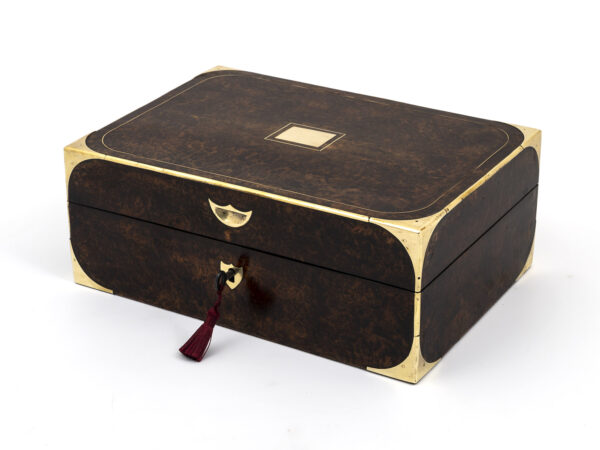 Antique mulberry box with key