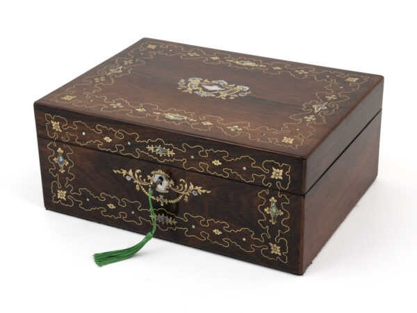 rosewood jewellery box with key