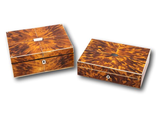 Pair of Blonde Tortoiseshell Boxes by Lund