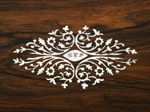 antique sewing box monogram