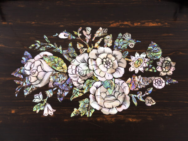 Close up of the Floral Mother of Pearl inlay
