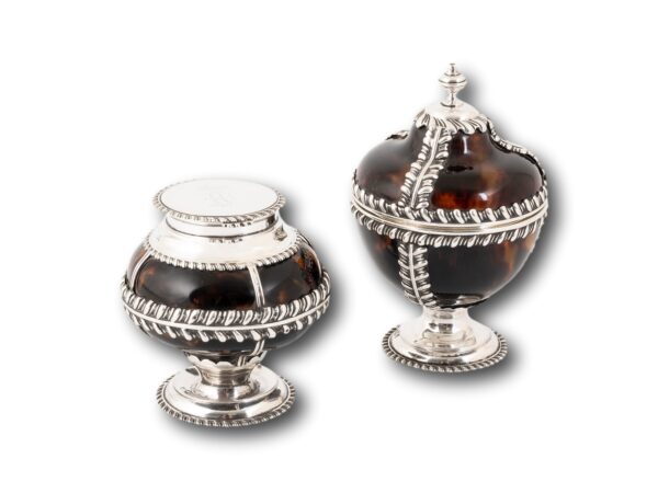 Overview of the Silver & Tortoiseshell Inkwell and String Box