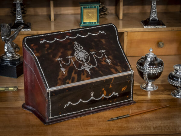 tortoiseshell stationery box on display