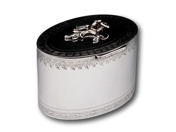 Rear overview of the Sterling Silver Tea Caddy