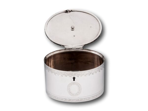 Interior of the Sterling Silver Tea Caddy
