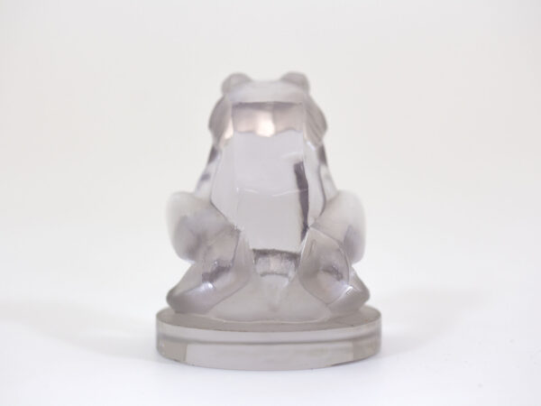 Rear profile of the Rene Lalique Frog Mascot removed from base