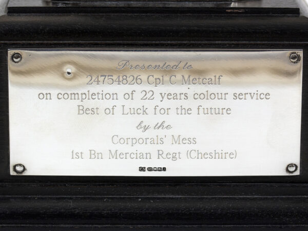 Close up of the presentation plaque