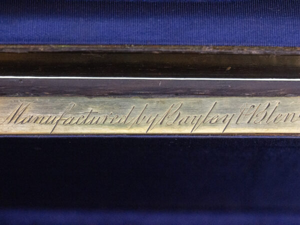 Close up of the manufacturer plate