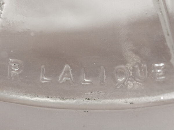 Close up of the R.Lalique Embossed signature