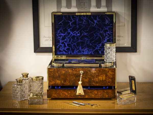 View of the Vanity box in a decorative collectors setting for scale