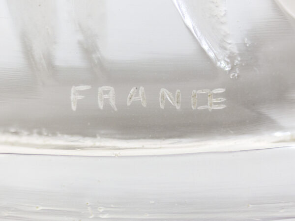Close up of the France engraved mark