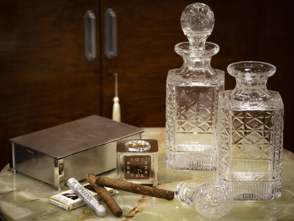Decanters in a decorative setting