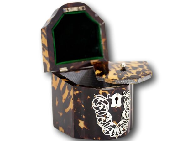 Novelty Knife Box Tea Caddy with the lid up