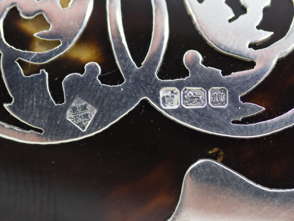 Close up of the Silver hallmarks